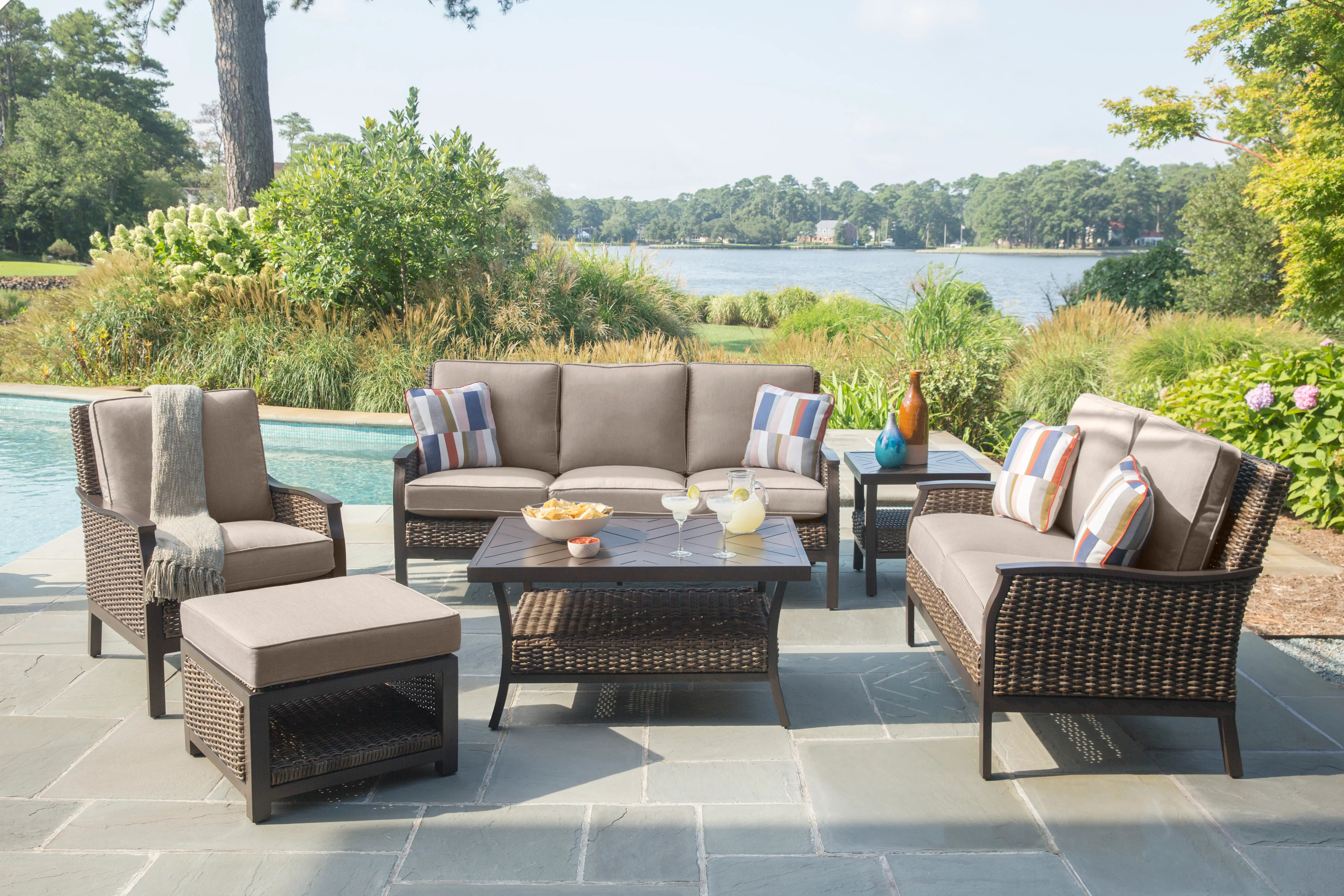 AKX15912P01 Trenton Brown Patio Coffee Table-2