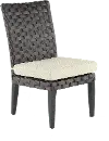 Sunset  Beige and Wicker Armless Patio Dining Chair