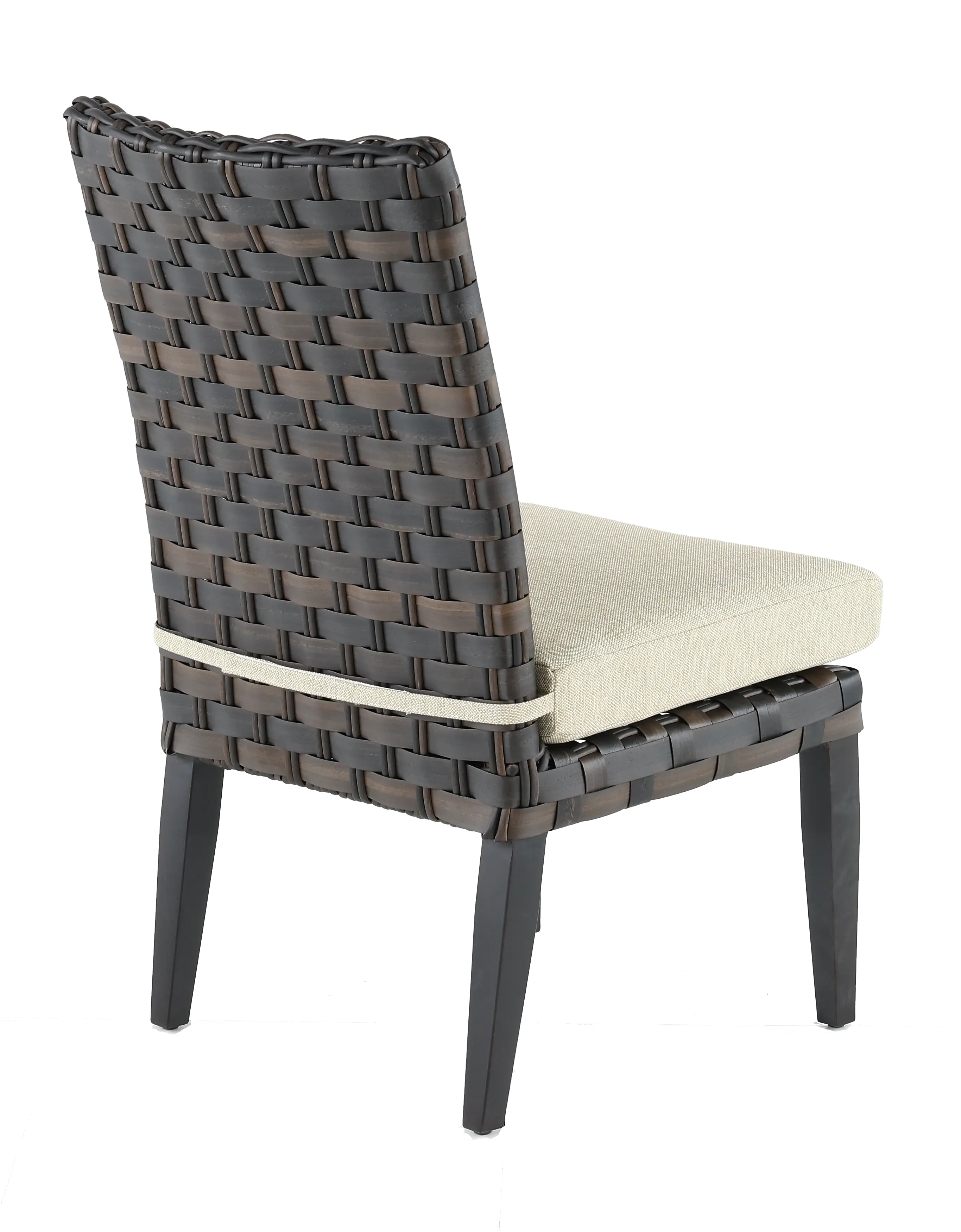 Sunset Beige and Wicker Armless Patio Dining Chair-7