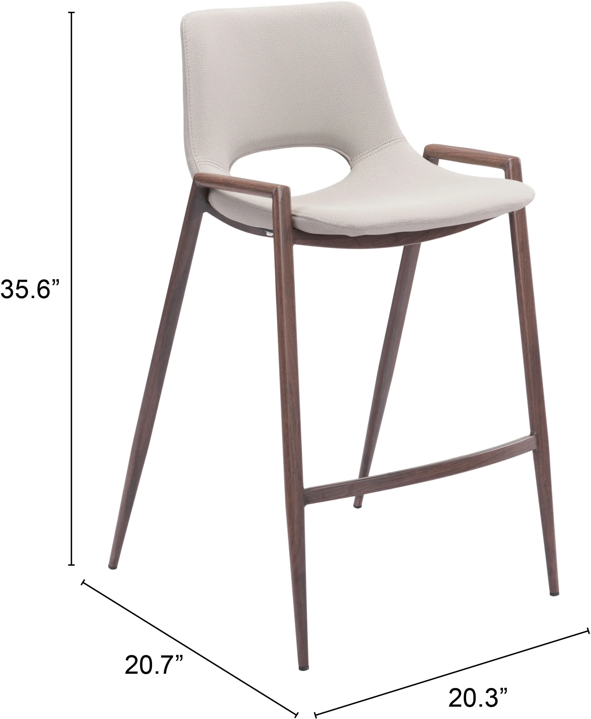 Desi Beige Counter Height Stool, Set of 2-4
