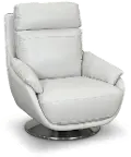Dove Gray Leather Swivel Chair - Vio