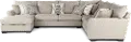 3PC/MDDLTN/CMNT/OP2 Middleton Beige 3 Piece Sectional