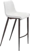 Magnus White and Brown Bar Stool, Set of 2