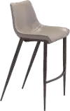 Magnus Gray and Brown Bar Stool, Set of 2