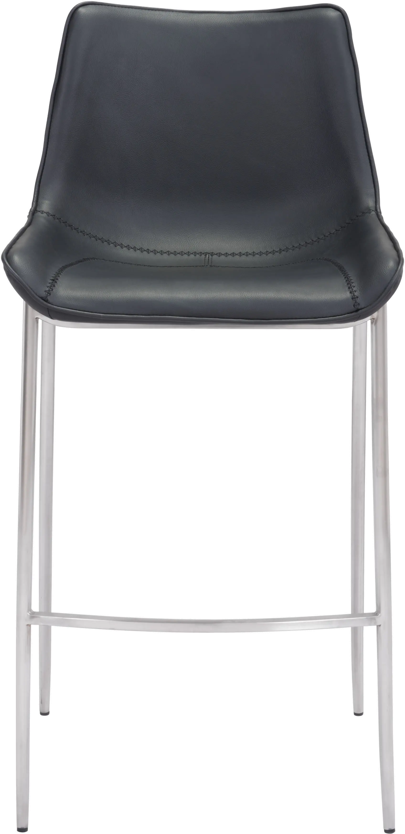 Magnus Black and Silver Bar Stool, Set of 2-4
