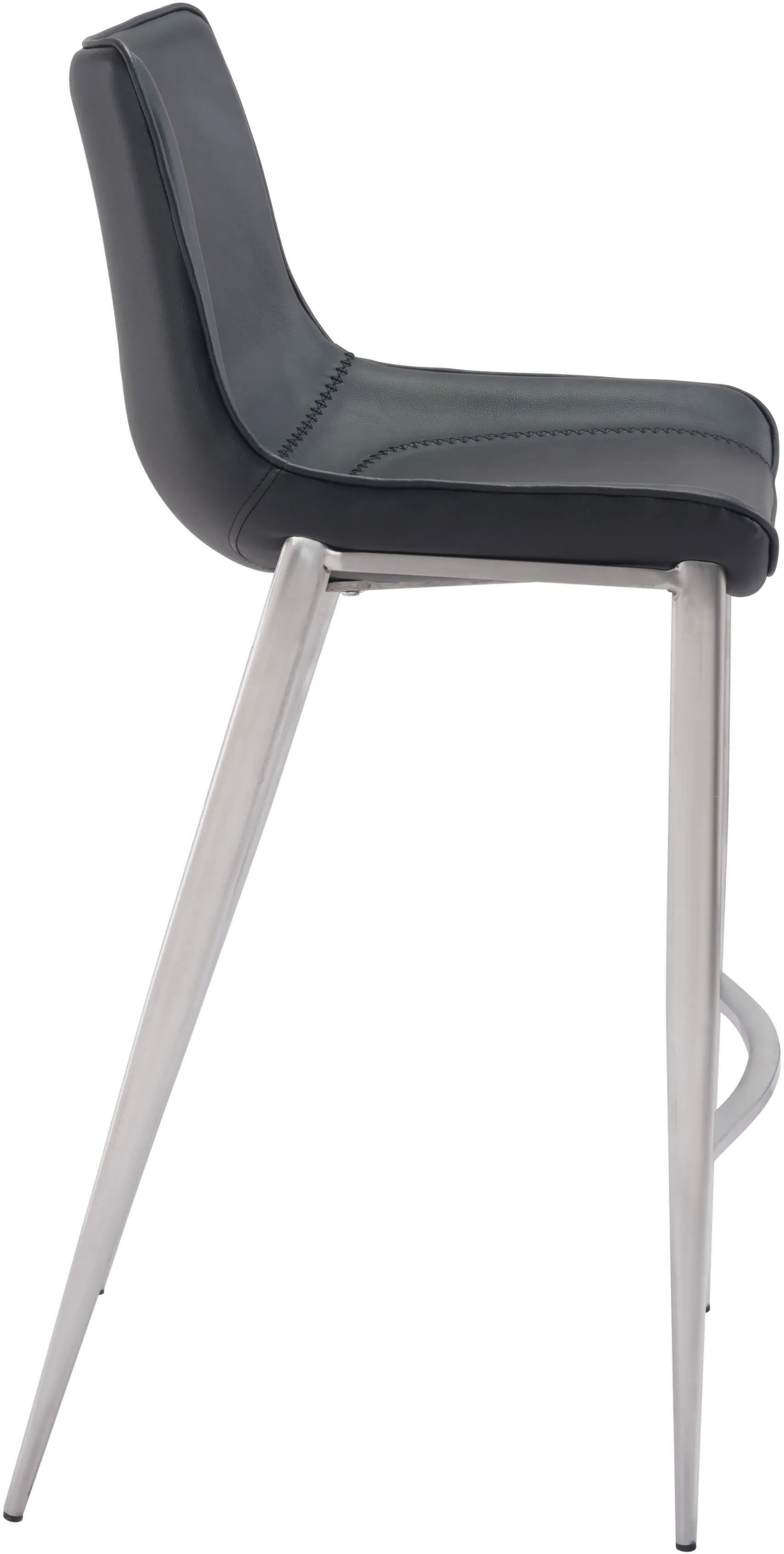 Magnus Black and Silver Bar Stool, Set of 2-5