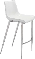 Magnus White and Silver Bar Stool, Set of 2