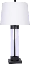 Clear Glass Cylinder and Oil Rubbed Bronze Table Lamp