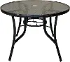 Bali Black Glass Round Patio Table