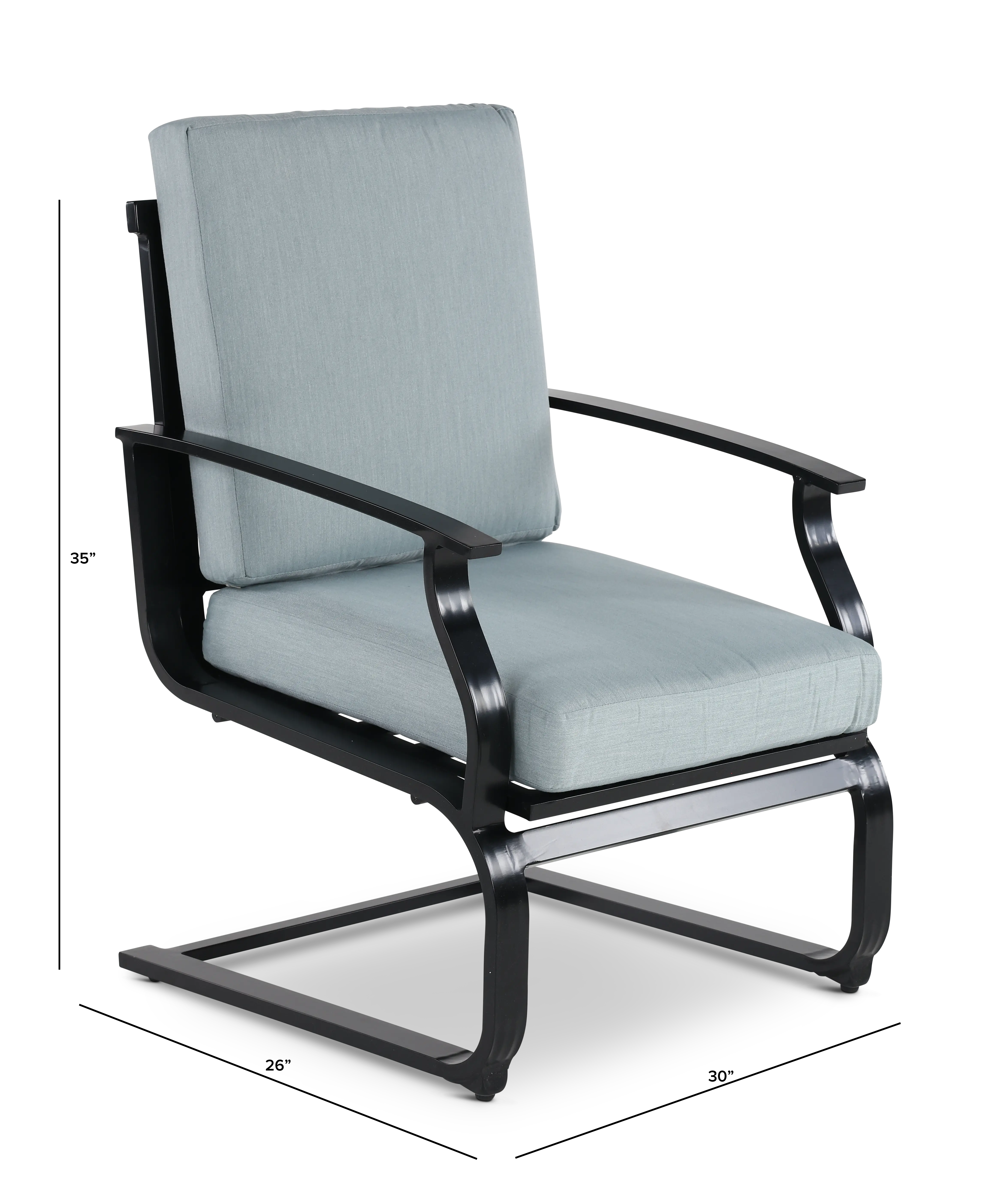 Sea Breeze Blue Patio Spring Chair-3