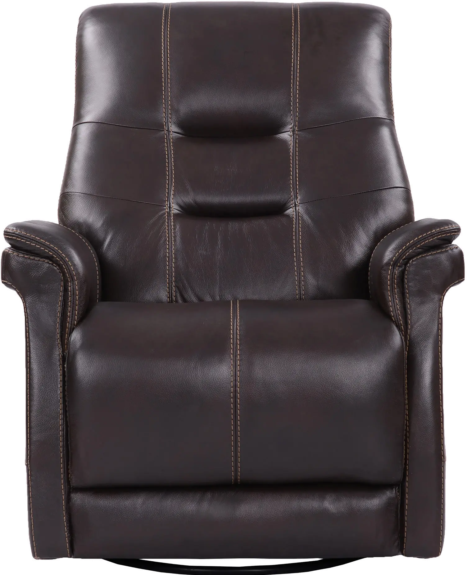 Andrew Coffee Brown Leather Power Swivel Glider Recliner-2