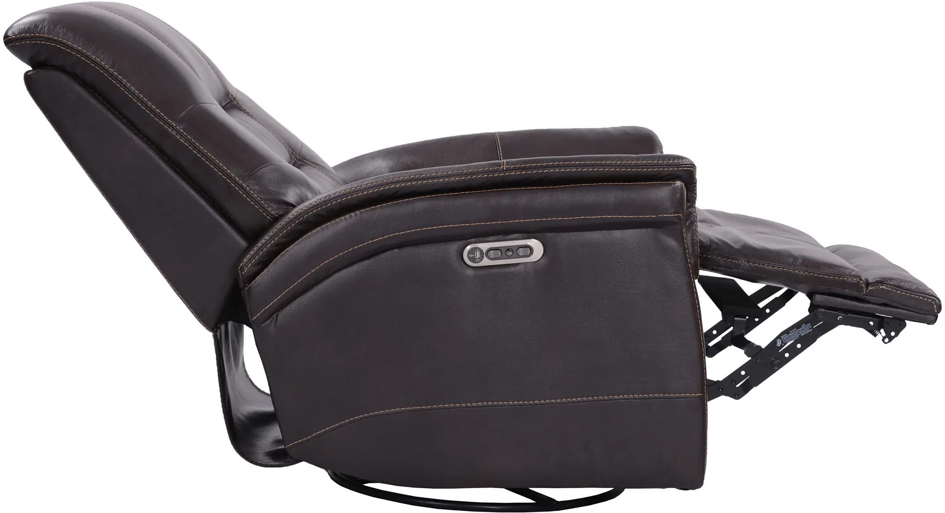 Andrew Coffee Brown Leather Power Swivel Glider Recliner-6