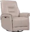 Andrew Beige Leather Power Swivel Glider Recliner