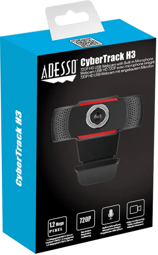 CYBERTRACK H3 Adesso 720P HD USB Webcam with Built-in Microphone-5