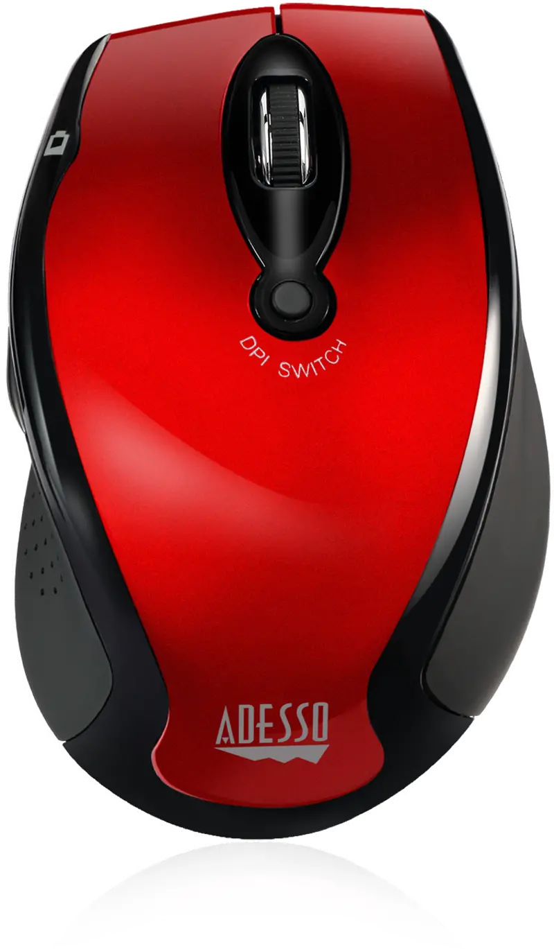 Adesso Red Wireless Ergonomic Optical Mouse - iMouse M20