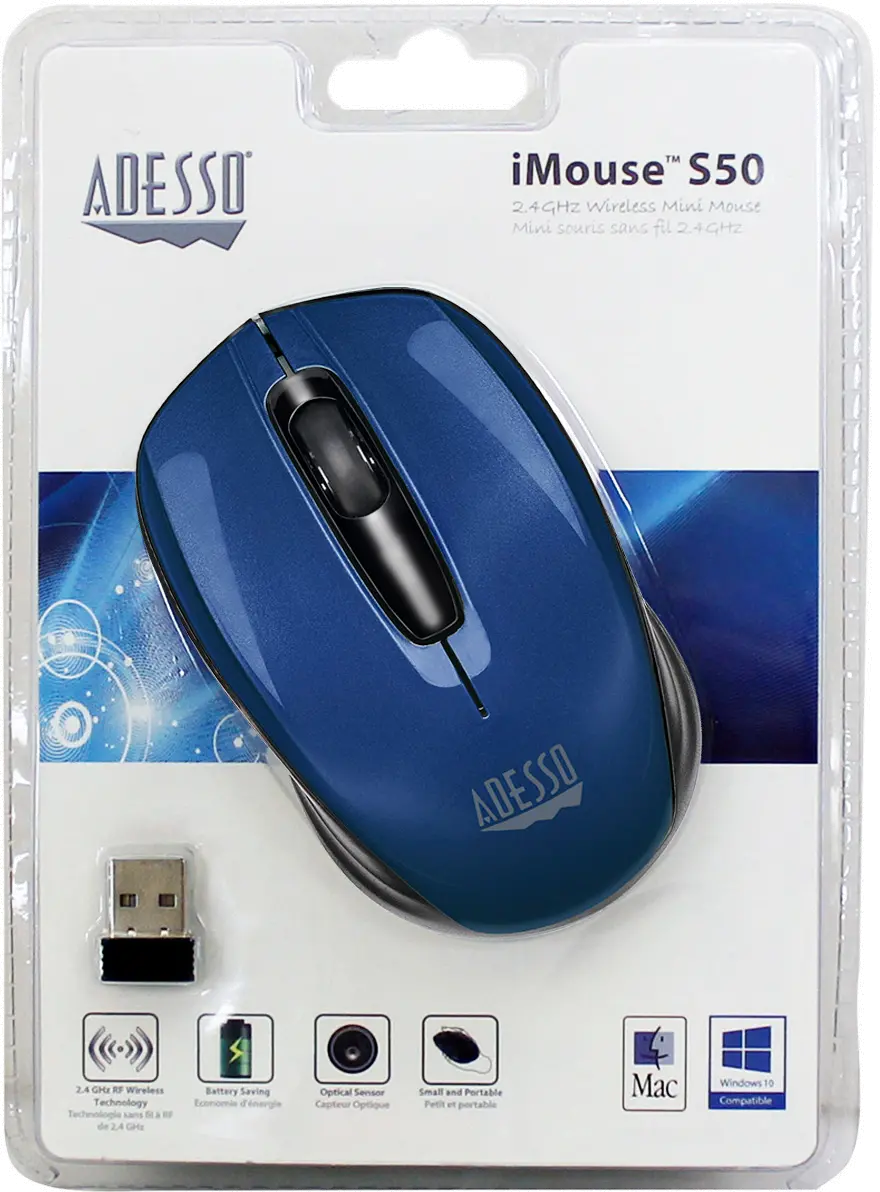 iMOUSE-S50 BLUE Adesso Blue Wireless iMouse - S50-7
