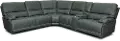 Washington Azure Blue 6 Piece Leather Power Reclining Sectional