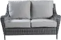 Essen II Wicker Gray Patio Loveseat and Coffee Table