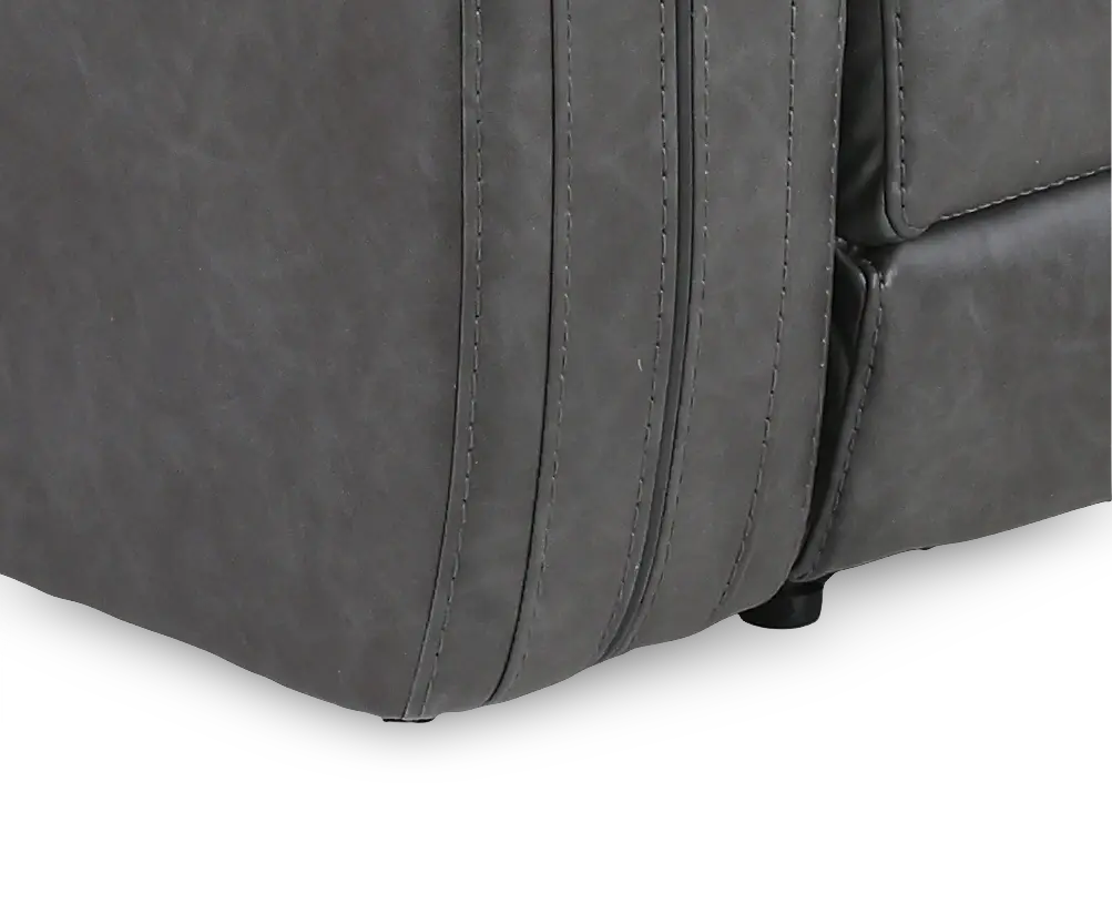 Megan Tinsmith Gray Power Reclining Sofa with Drop Down Console-8
