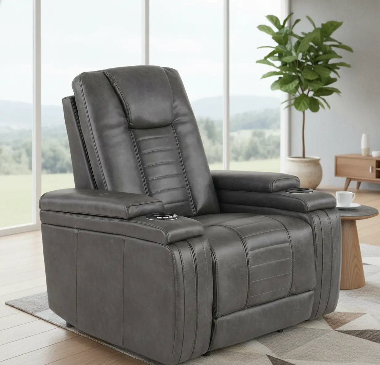 Tinsmith Gray Modern Power Recliner - Megan-2