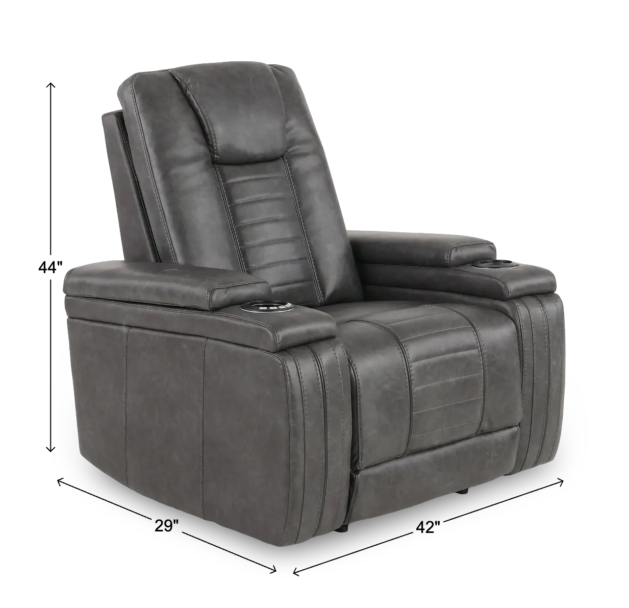 Tinsmith Gray Modern Power Recliner - Megan-3
