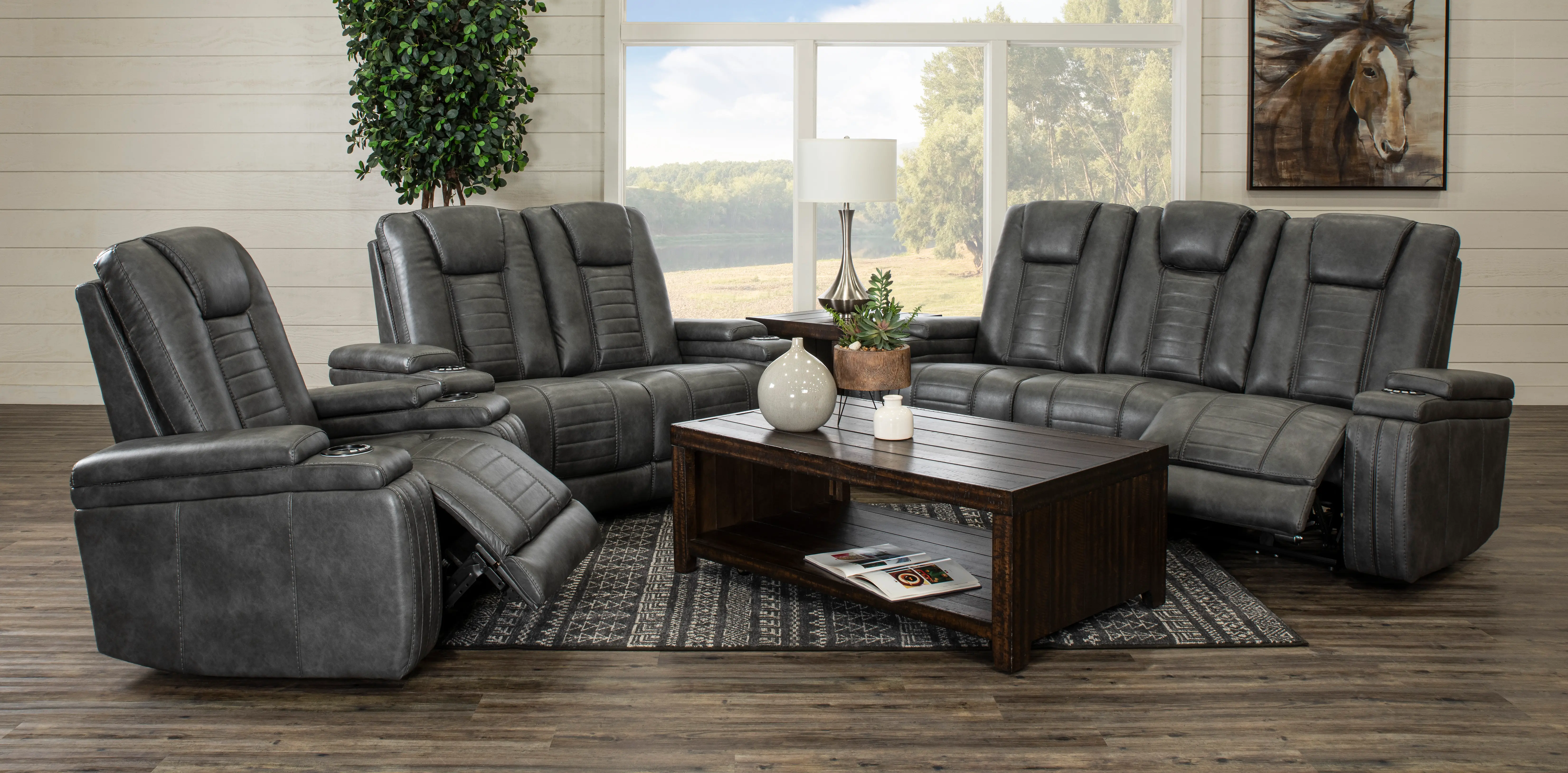 Tinsmith Gray Modern Power Recliner - Megan-8