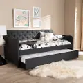 150-9016-RCW Modern Charcoal Upholstered Twin Daybed - Tahlia