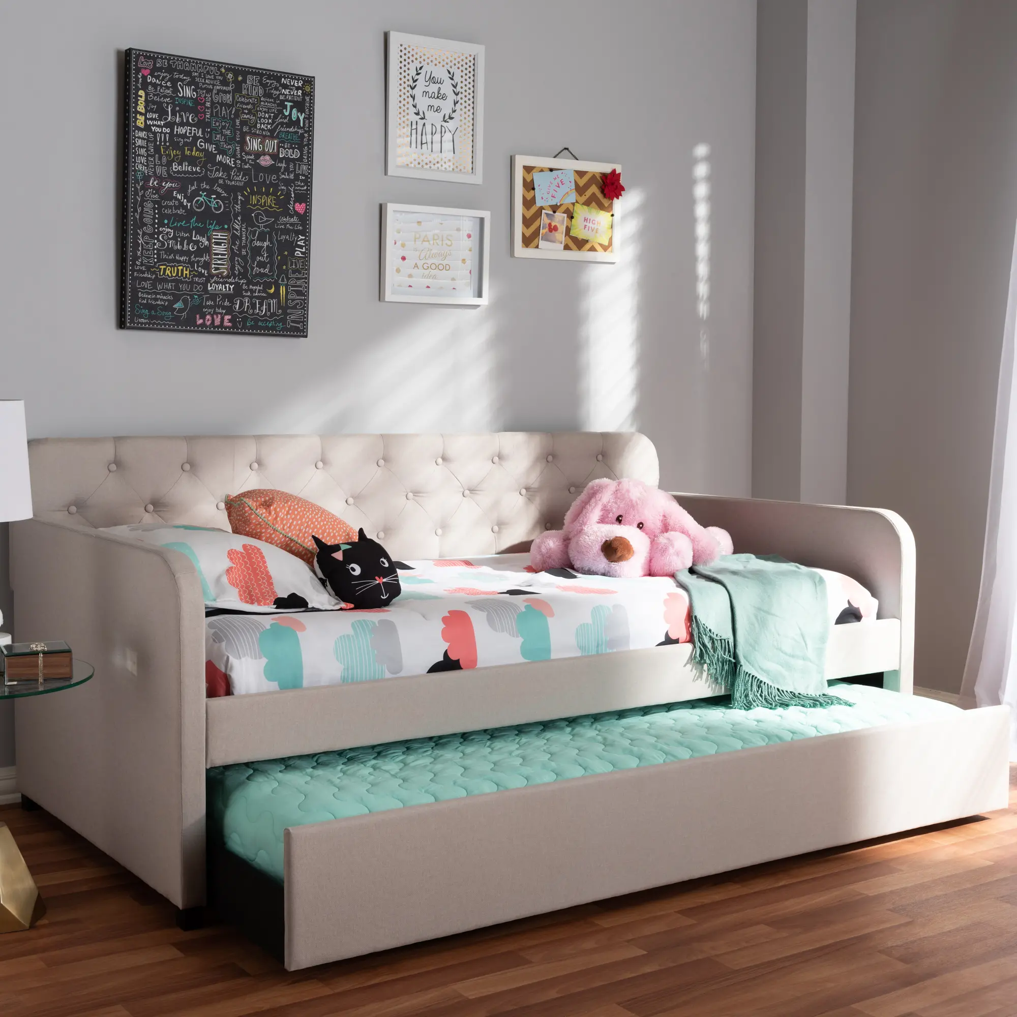 150-9015-RCW Modern Beige Upholstered Twin Daybed - Tahlia-2