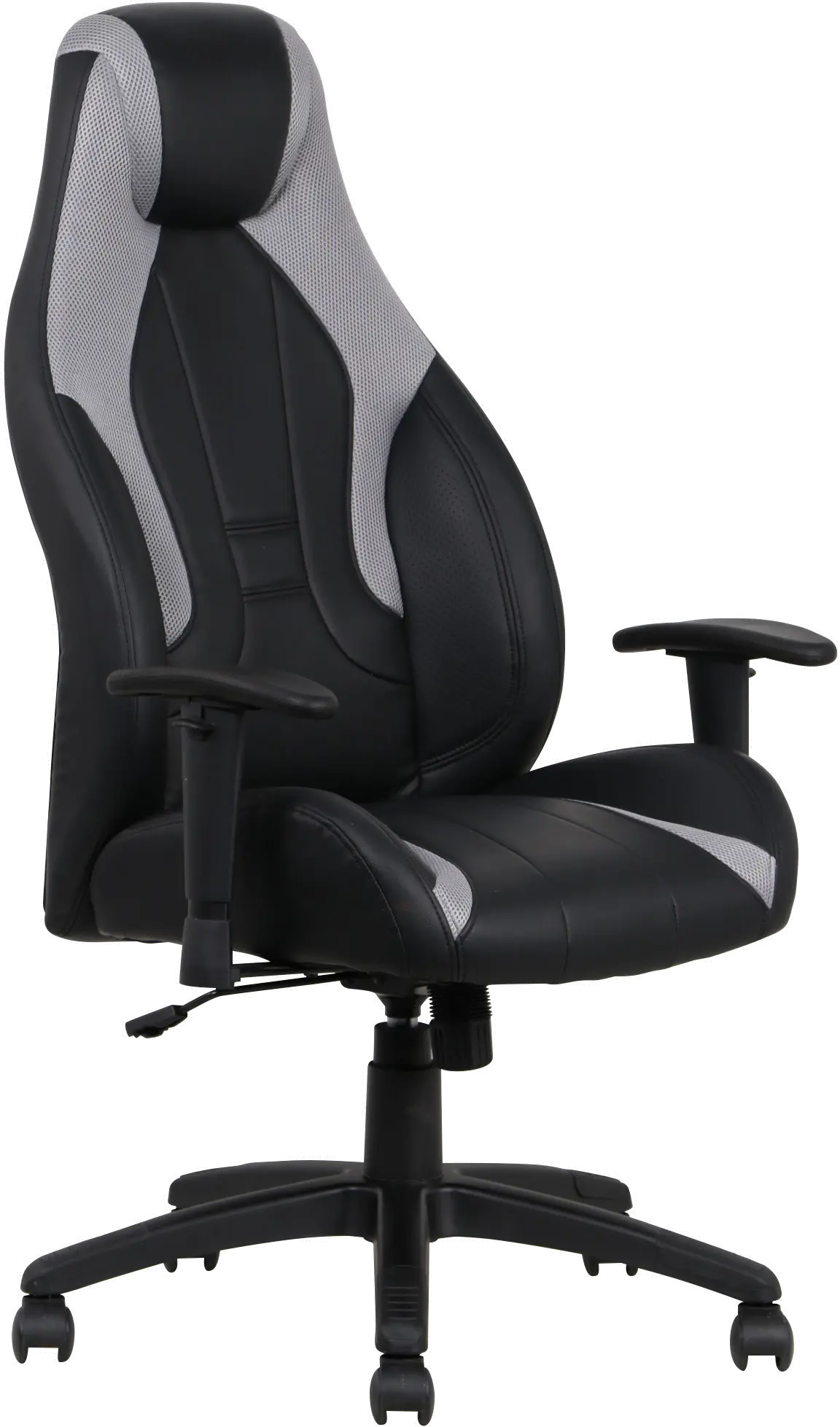 Commander Black and Silver Gaming Chair-1