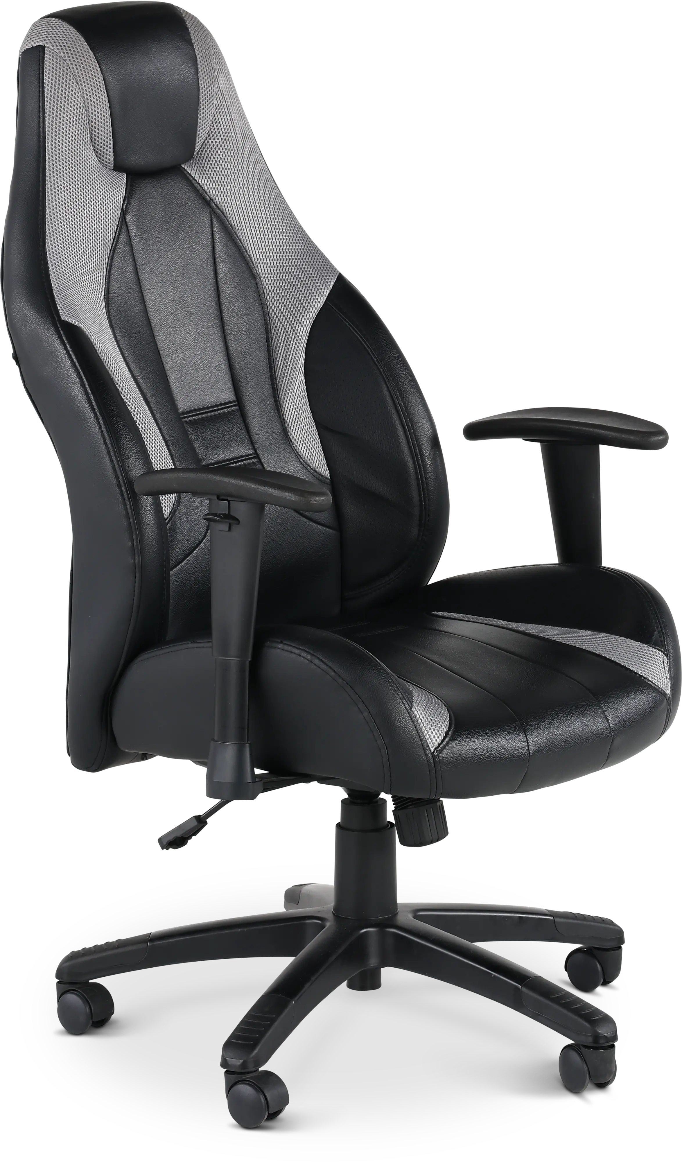 Commander Black and Silver Gaming Chair-4