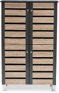 152-9174-RCW Modern Two Tone Oak and Dark Gray 4 Door Shoe Storage Cabinet - Thom