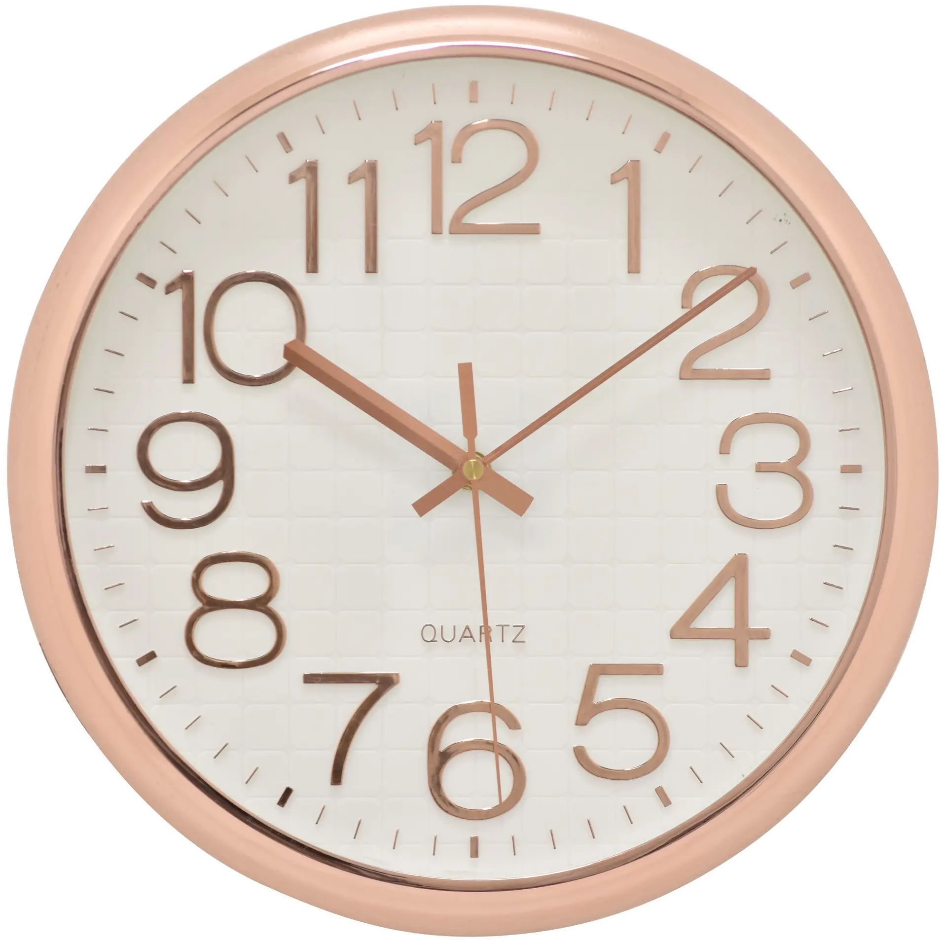 Contemporary 12 Inch Rose Gold Round Wall Clock-1