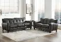 Savannah Ash Gray Leather 2 Piece Living Room Set - Amax Leather