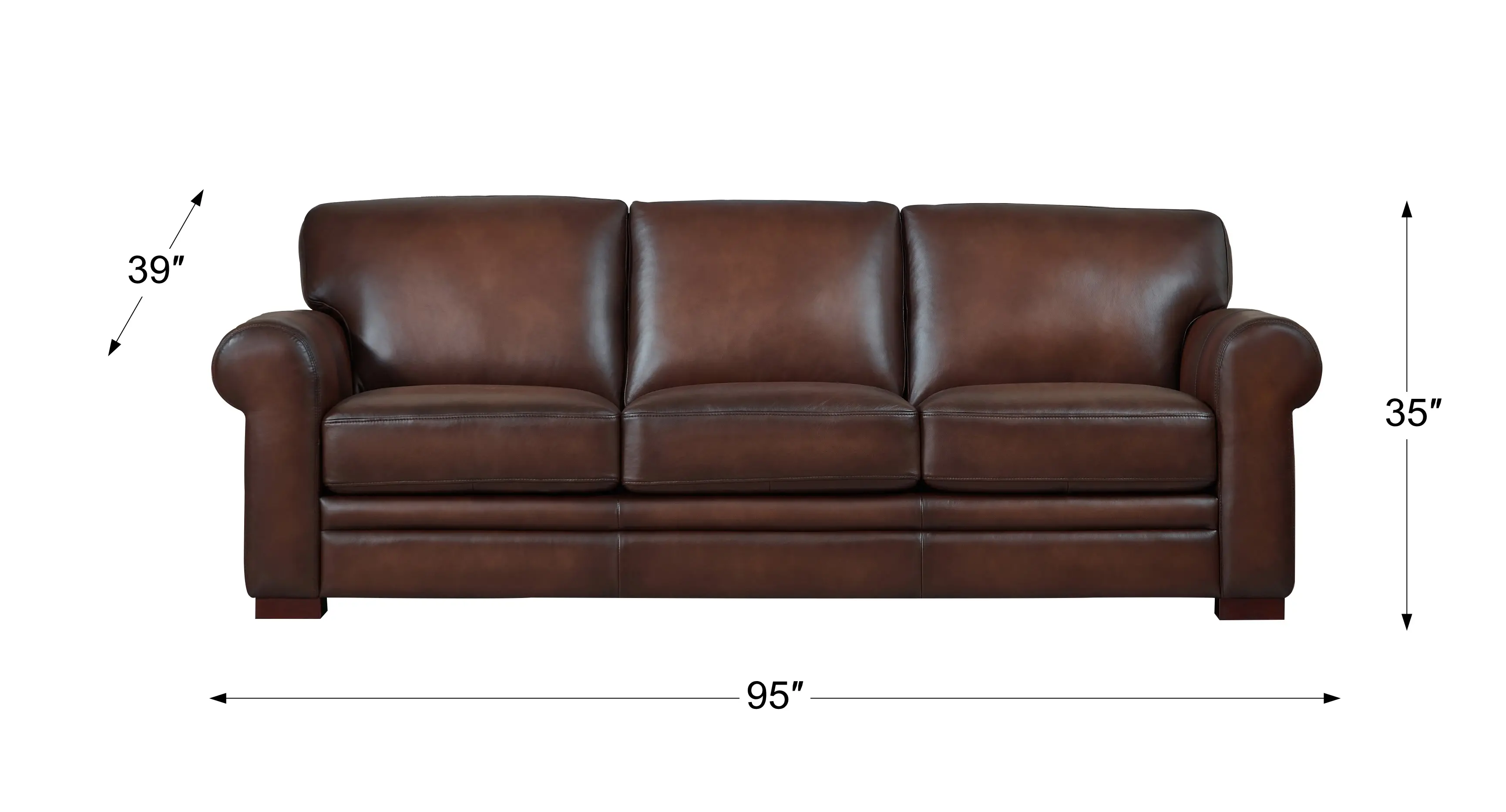 Eglinton Brown Leather 3 Piece Living Room Set-2