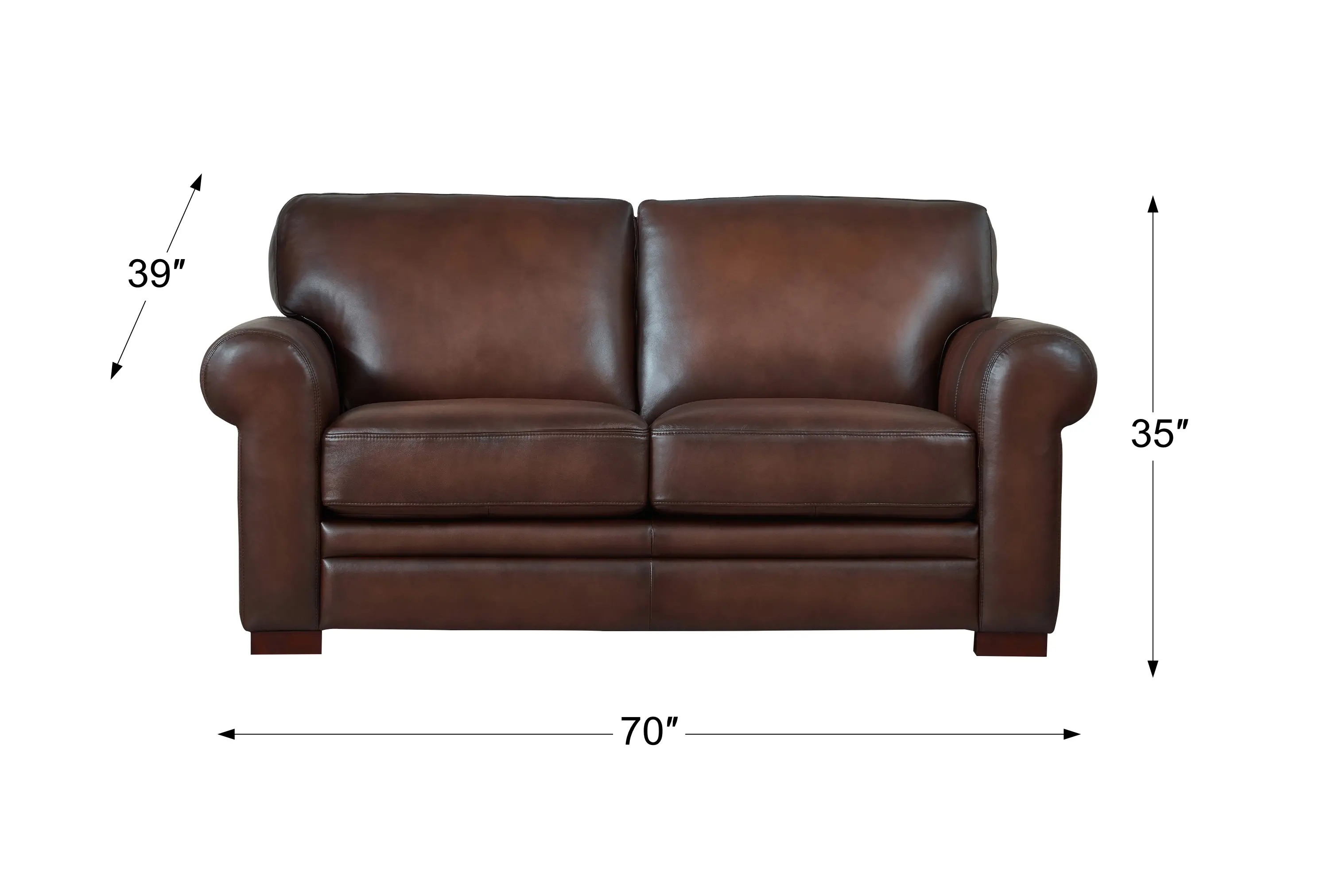 Eglinton Brown Leather 3 Piece Living Room Set-3