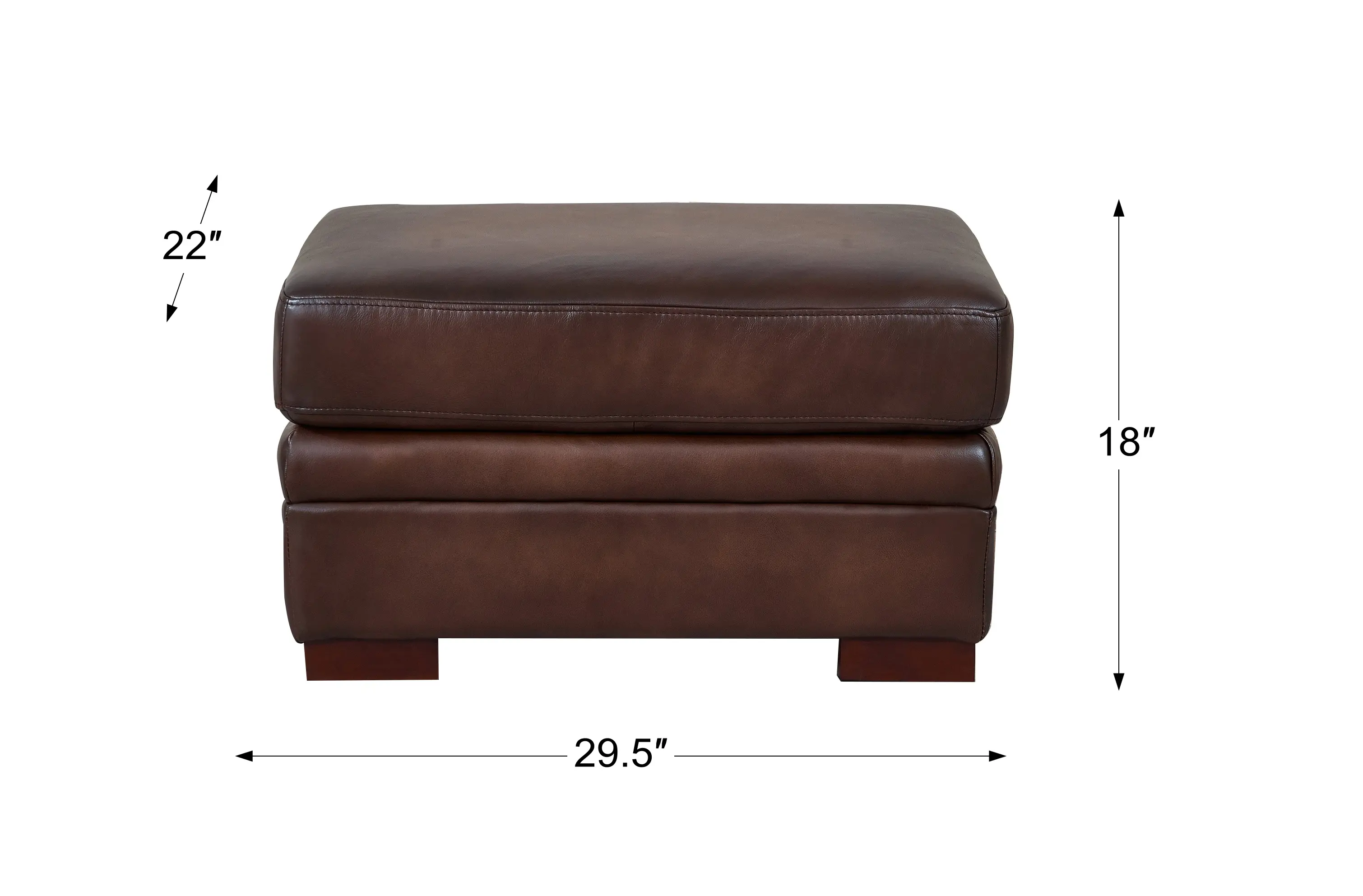Eglinton Brown Leather Ottoman-2