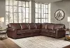 Eglinton Brown Leather 4 Piece Sectional