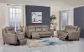 Fresno Taupe Leather 3 Piece Power Reclining Set