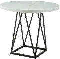 Rocco White Marble Round Counter Height Dining Table