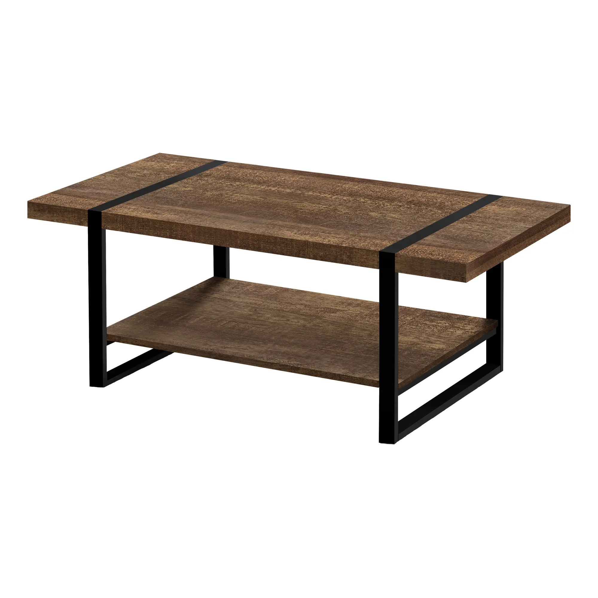 Industrial Reclaimed Brown Coffee Table with Metal-1