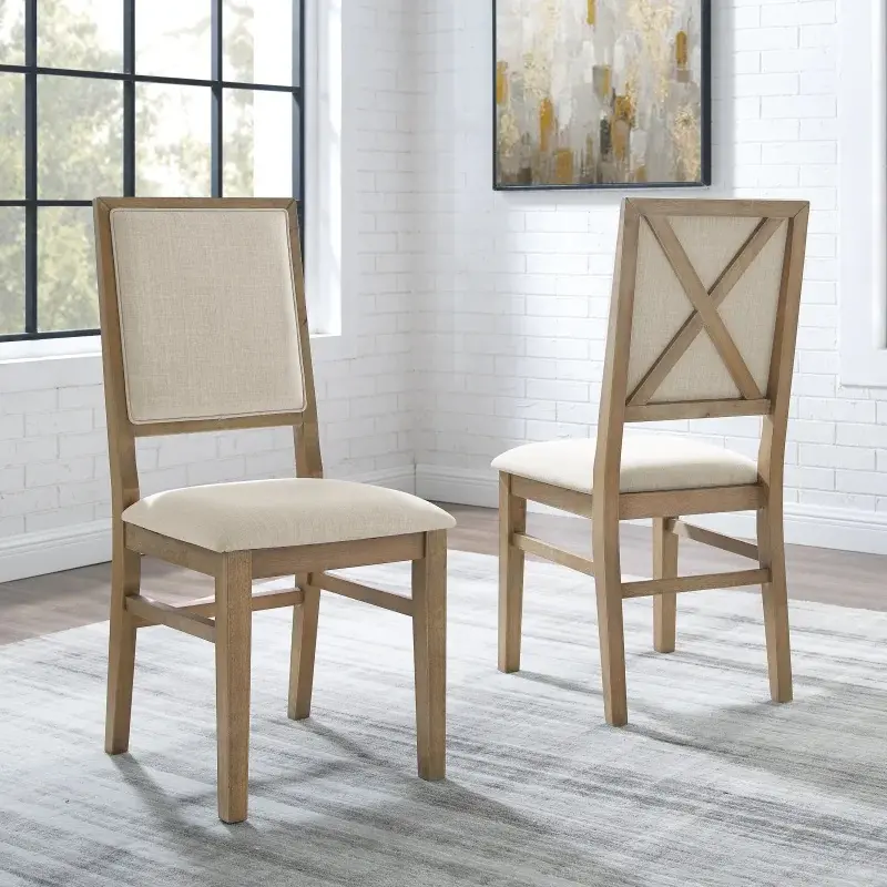 CF501317-RB Joanna Cream Upholstered Dining Chair, Set of 2-1