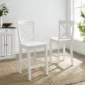 CF500424-WH X-Back White Counter Height Stool, Set of 2