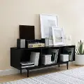 CF1115-BK Liam Large Black Record Storage Cabinet