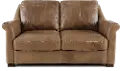 Tex Taupe Leather Loveseat