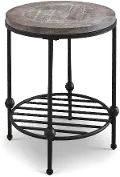 Emery II Round Antique Country End Table
