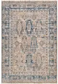 MBE2302-575/5X8/NVCR Mirabel 5 x 8 Traditional Navy Denim and Cream Area Rug