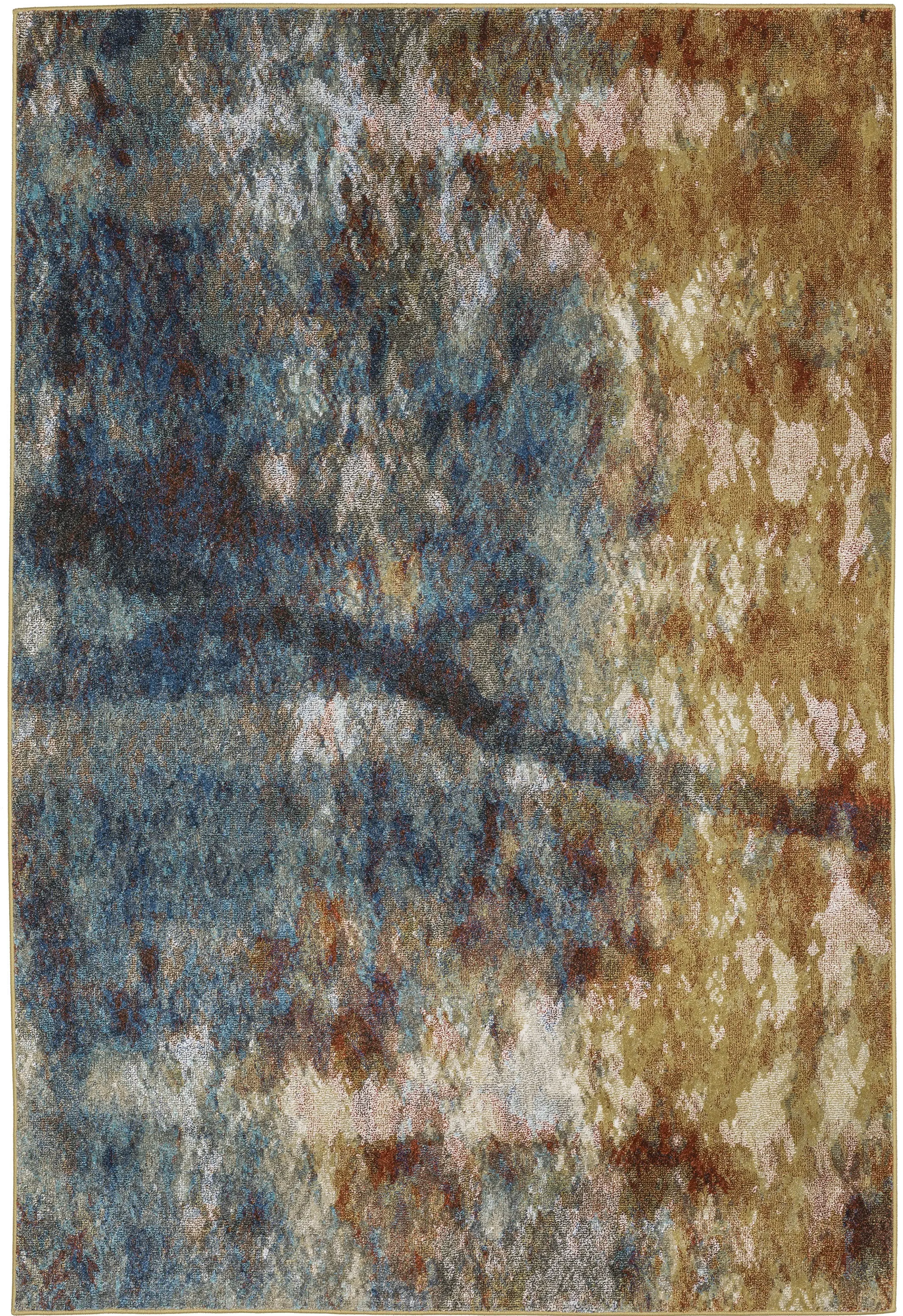 Venice 8 x 10 Contemporary Blue and Gold Area Rug-2