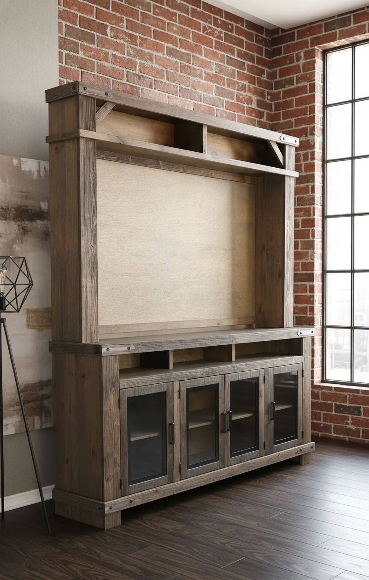 Sawyer Medium Brown Farmhouse 78 Inch Entertainment Center-2