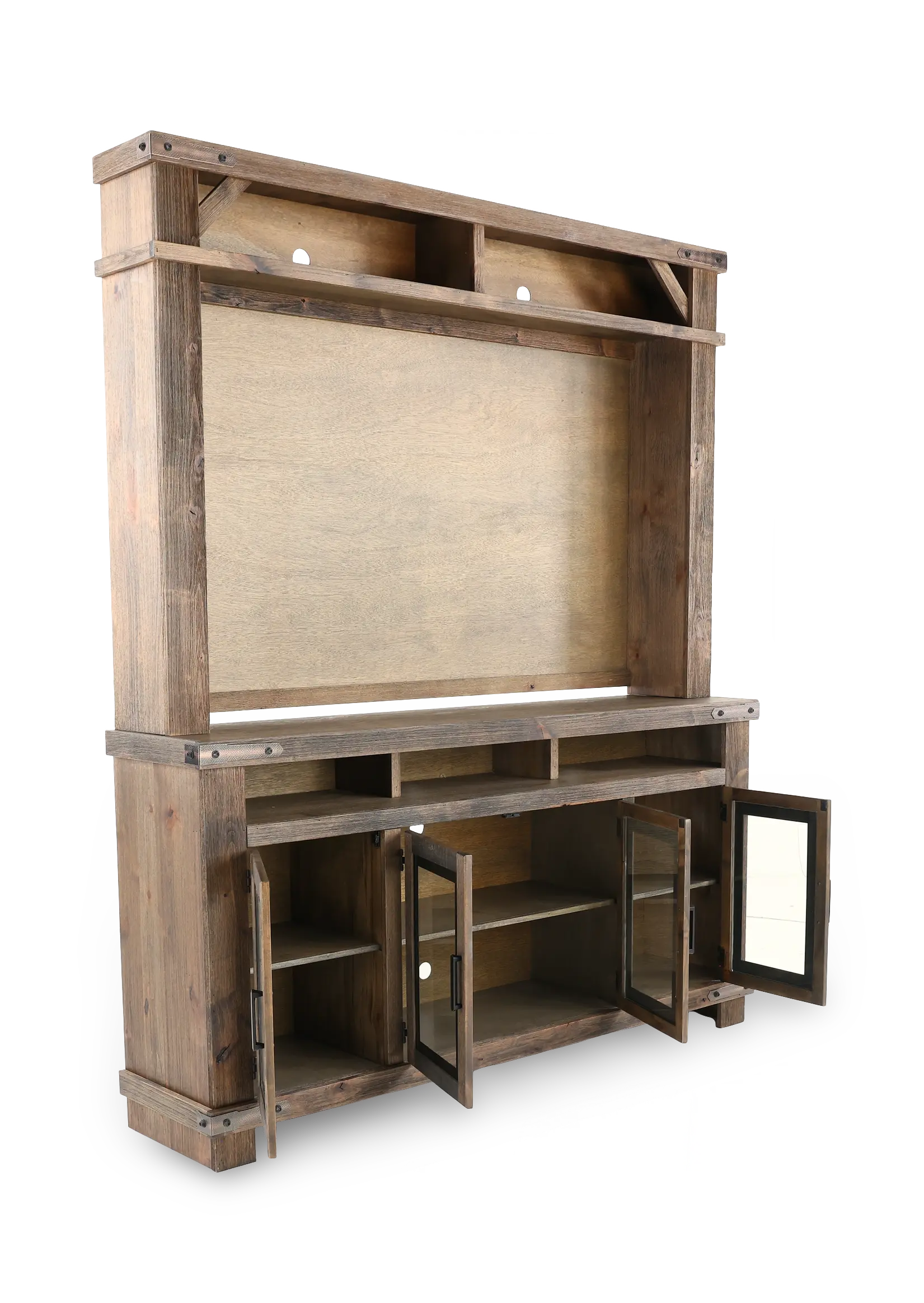 Sawyer Medium Brown Farmhouse 78 Inch Entertainment Center-5