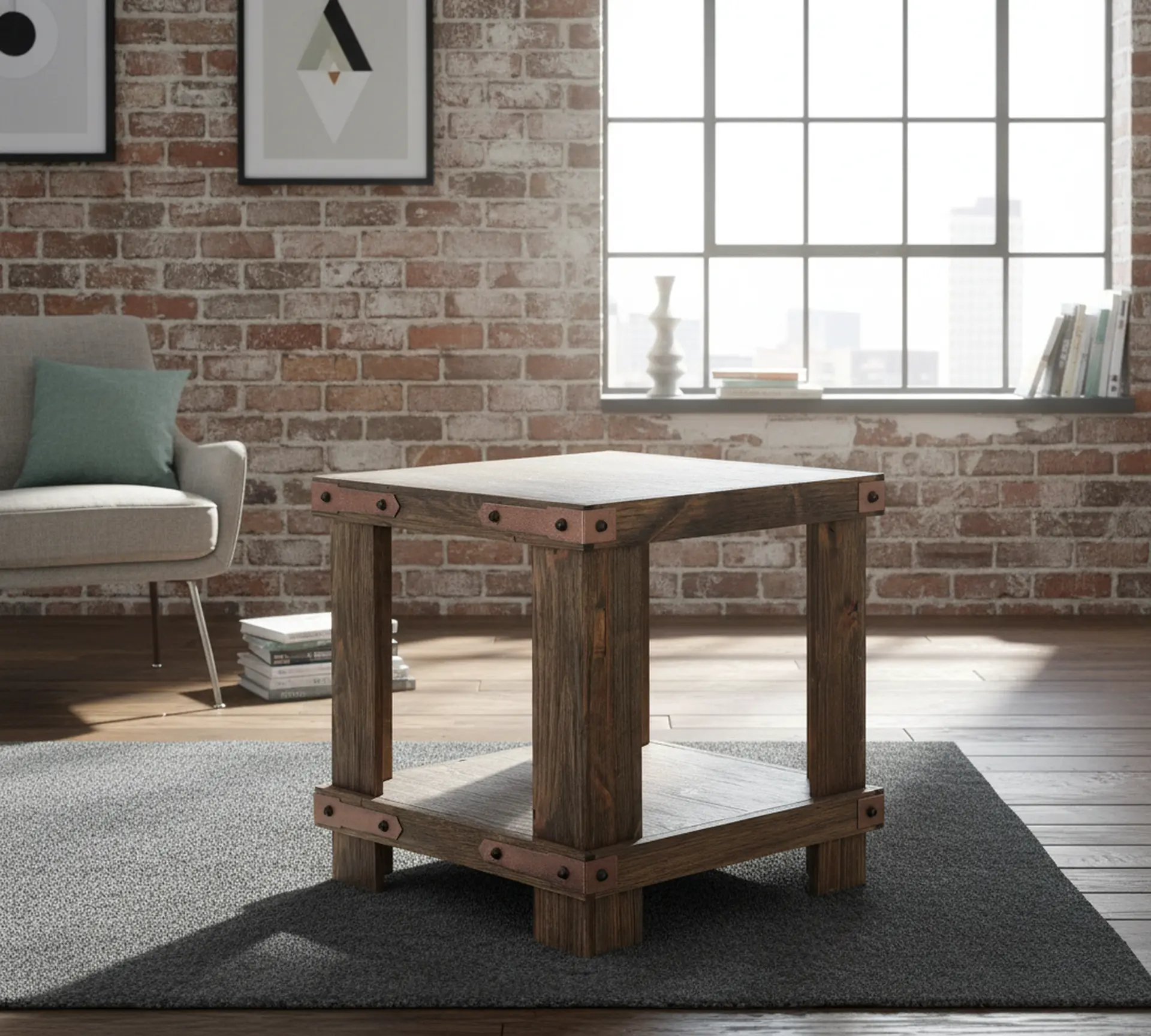 Sawyer Rustic Brown End Table-2